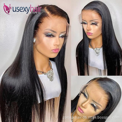 Real HD hair wigs wholesale price human hair straight remy glueless full lace frontal wig for black women